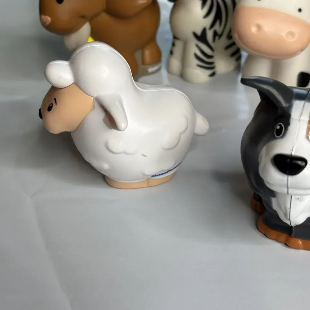 Fisher-Price Little People Farm Animal Figures Lot Cow Dog Sheep‎ Zebra Goat Toy